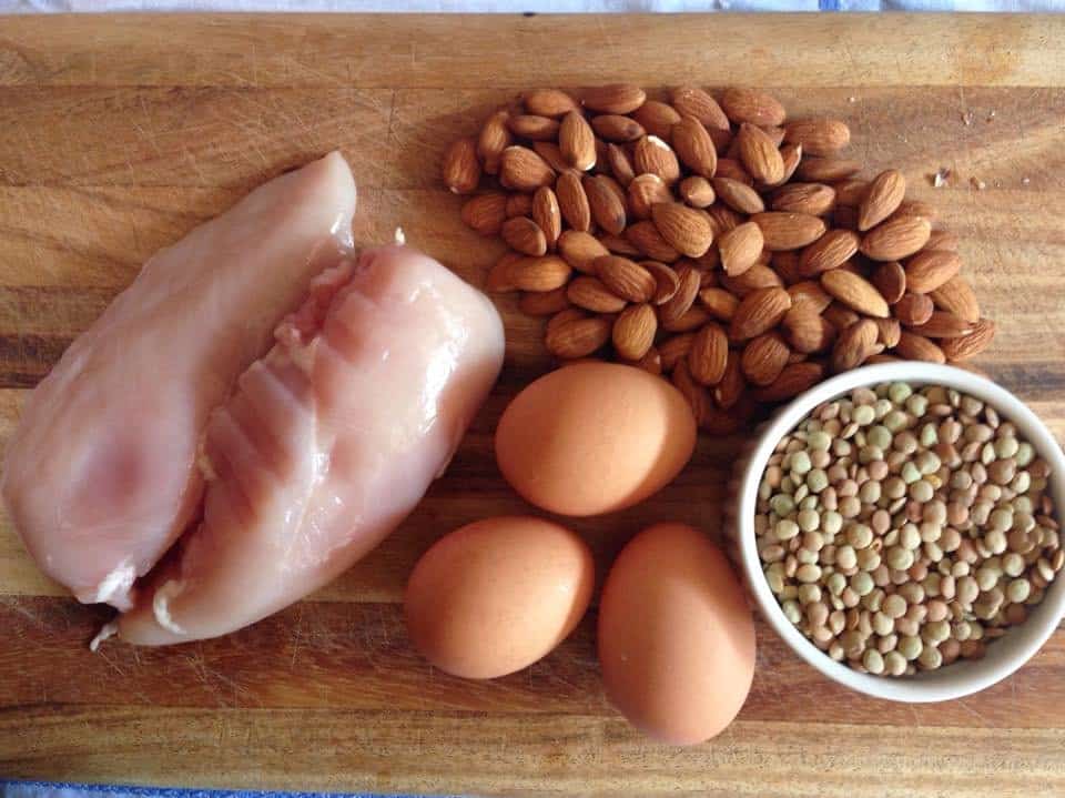 Protein rich lean meats and egg for weight gain diet and training